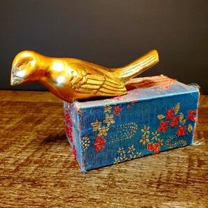 Vintage Brass Bird Shelf Sitter 4.5"